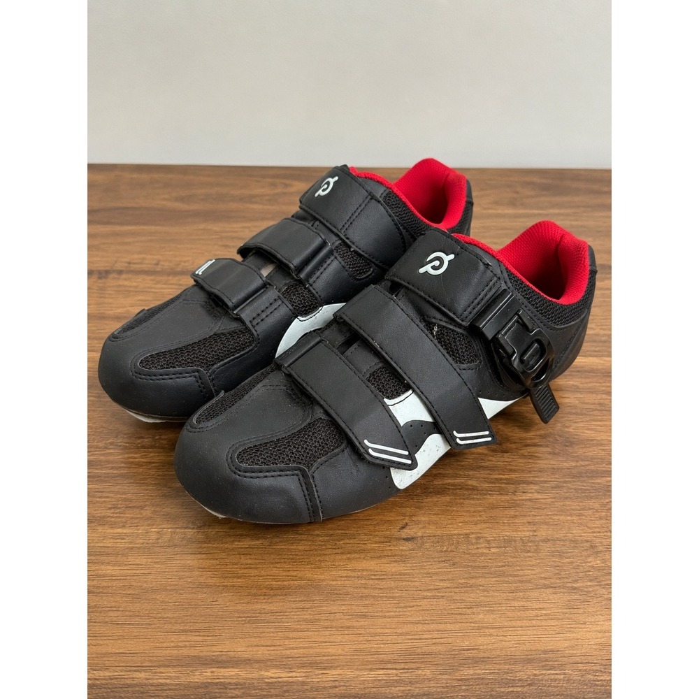 Peloton Cycling Shoes Black Red Indoor Spin Bike Cleats EU 42 US Men 9 Women 11
